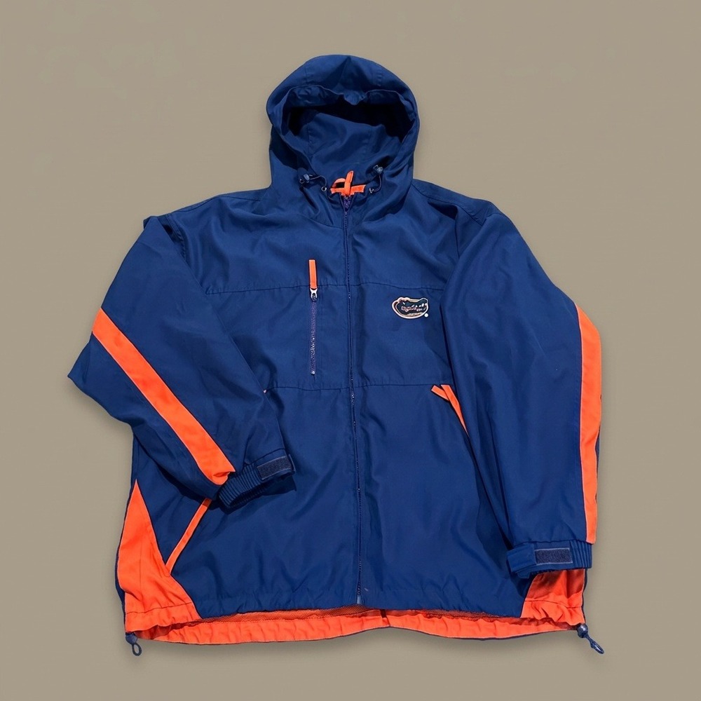 Vintage 90s Vesi Florida Gators Jacket Mens L Blue Orange Hooded Windbreaker